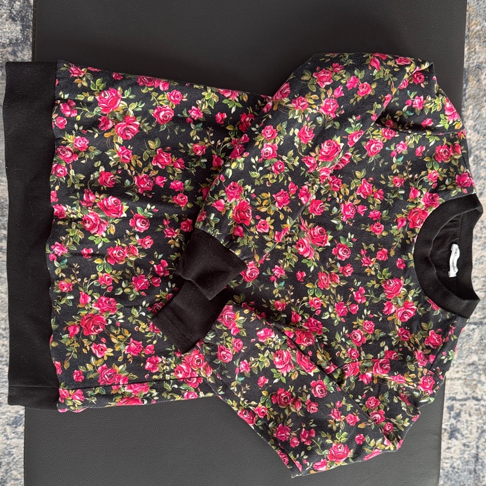 Girl’s Dolce & Gabbana Black Sweatshirt with Pink Floral Design